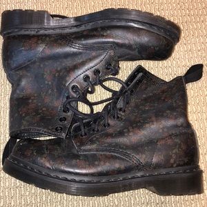 Doc Martins RARE Faded Floral Print Combat Boots!